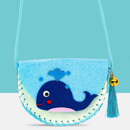 DIY Shoulder Bag Non-woven Fabric Sewing Kits for Kids Handmade Needle Thread Splicing Crossbody Purse Girls Birthday Gifts