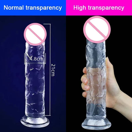 Jelly Dildo Jelly Penis Suction Cup Dildo Transparent Realistic Dildo Jelly Dick masturbation Sex Toys for women Soft penis