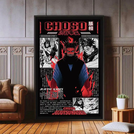 J-Jujutsu K-Kaisen Retro Canvas Poster Japan Anime Figure Itadori Yuji Gojo Satoru Fushiguro Toji Game Room Home Wall Decor Gift