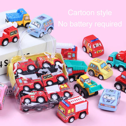 6Pcs/set Pull Back Car Toy Set Mini Inertial Engineering Vehicles for Kids Cartoon Cute Style Play Vehicles Children Gifts TMZ