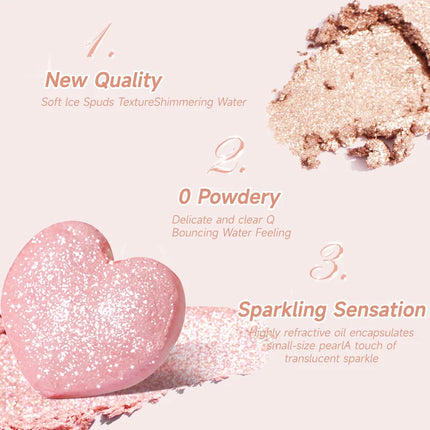 Single Color Eye & Face Highlighter - Glittery Pearl Finish, Shimmering & Brightening, Long-Lasting Radiant Contouring Makeup