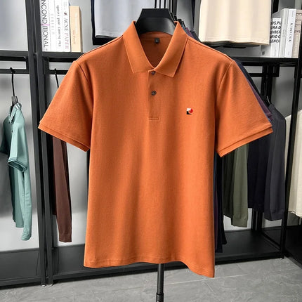 100% cotton high-quality brand short-sleeve polo shirt for men, new trend, embroidered, summer breathable, comfortable, casual lapel T-shirt