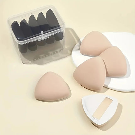5 Pcs Soft Reusable Triangle Powder Puff Set,  Makeup Sponge Beauty Egg Blenders For Liquid Foundation Powder