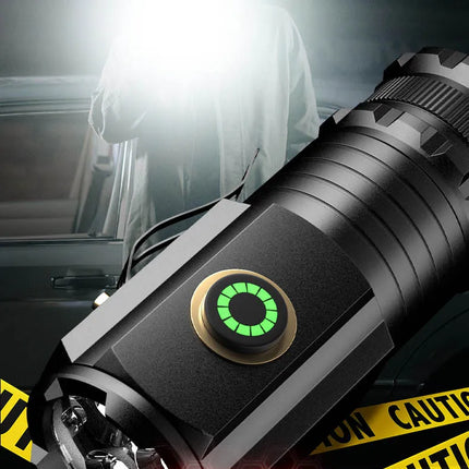 2000LM 3LED Mini  Flashlight Powerful Type-C Rechargeable 18350 Battery Torch Lamp with Tail Magnet Tactical Lantern for Camping
