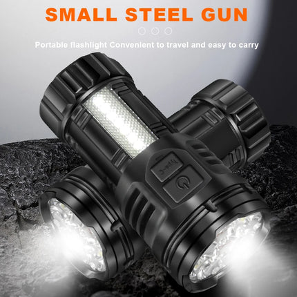 Mini Flashlight 9 LED Strong Light Lantern Long Range Rechargeable Pocket Lamp Outdoor Portable Camping Hiking Light