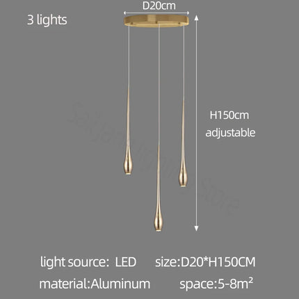 Modern Lighting Gold-Plated Chandelier Minimal Design Luxury Living Room Lamp Restaurant Kitchen Chandelier Led Stair Chandelier