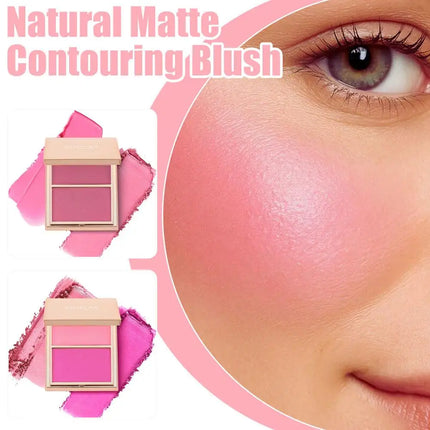 Two-tone Long-Lasting High Color Rendering Face Makeup Natural Matte Blush Cream Waterproof Facial Coverage Powder Blusher Cream
