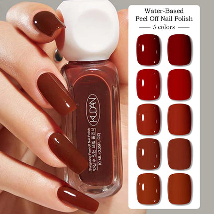 5pcs 10ml Water-Based Peel Off Nail Polish Set Red Pink Long Lasting Quick Drying No Need of Lamp to Cure Nail Supplies Nail Art