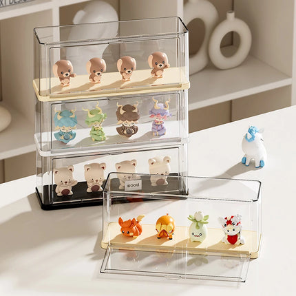 Stackable Storage Box Figurine Dustproof PET Plastic Display Rack Doll And Plush Toy Display Box