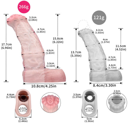 FAAK 14 styles Silicone Fantasy Horse Hollow Dildo Dog Large Knot Nude Penis Sleeve Size S M L Cock Enlarger Sex Toys For Men