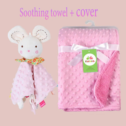 Personalized Soft Plush Baby Blanket with Name Newborn Stroller Sleeping Dolls Custom Towel Cover -appease Soother Gift