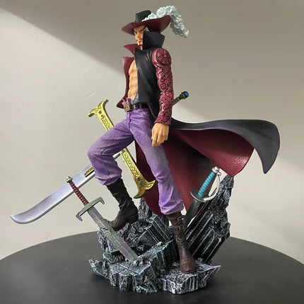 Lx One Piece Dracule Mihawk Shichibukai Swordsman Interchangeable Hands Anime Figure Collectible Model Desktop Decoration