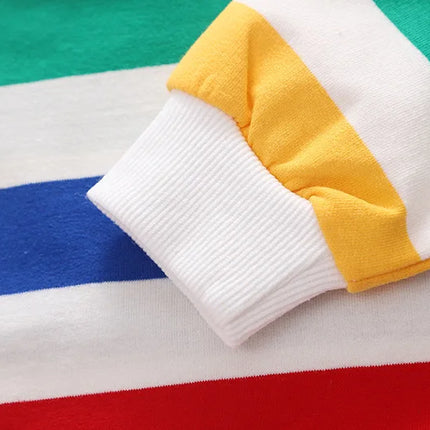 Spring Autumn Pullover Sweaters New Children's Wear Boys Stripe T-shirt Girls' Sweatshirt Baby Loose Long Sleeve Children's Top