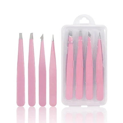 Multifunction 1-4Pcs/Set Eyebrow Tweezers Slanted Stainless Steel Hair Removal Clip For Eyelash Extension Tweezer Makeup Tool