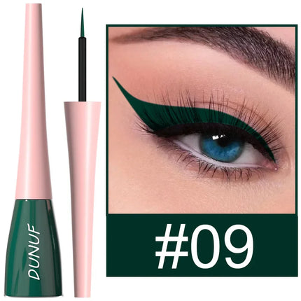 Matte Dark Green Liquid Eyeliner Pencil Waterproof Makeup Colorful Liquid Eye Liner Ultra-thin Long-Lasting Quick-Dry Eye Liner