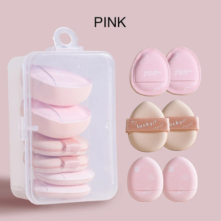 6 mini finger puff set with box, wet and dry concealer air cushion puff, used for makeup of eyes, nose and face.