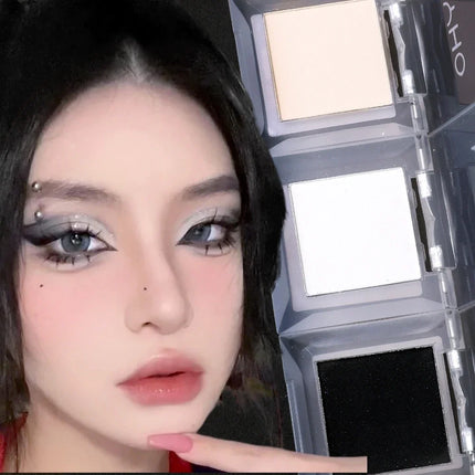 Matte Black White Eyeshadow Palette Natural Monochrome Long Lasting Brighten Silkworm Highlighter Eyeshadow Primer Eyes Makeup