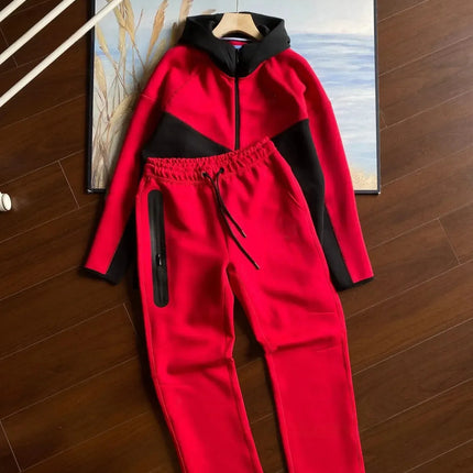 Men Knit Zip Hoodie Pants Set Sports - Windproof Cotton Casual / Ensemble Homme Hoodie Zip Pantalon - Coupe-Vent Coton