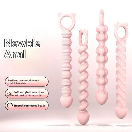 Adult Sex Couple Sexy Anal Dildo Toys New Beads Soft Anal Plug Anus Toys Big Balls Silicone G-Spot Stimulating Butt Plugs