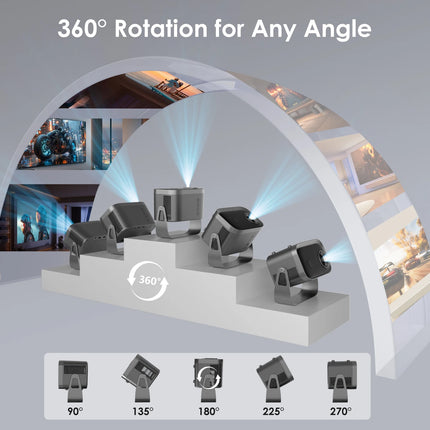 Salange Portable Smart Projector Android11 5G Wifi6 Bluetooth5.2 Mini Beamer Home Cinema Theater Outdoor TV 4K Movie Projector