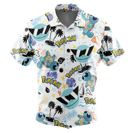 Koro-sensei Expressions Assassination Classroom Button Hawaiian Shirt All-match Casual Sports Summer Men