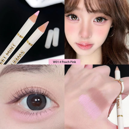 2-in-1 Apricot Pink Matte Under Eye Pencil Aegyo Sal Matte White Highlighter Lying Silkworm Pen Eye Makeup Easy To Use Eyeshadow