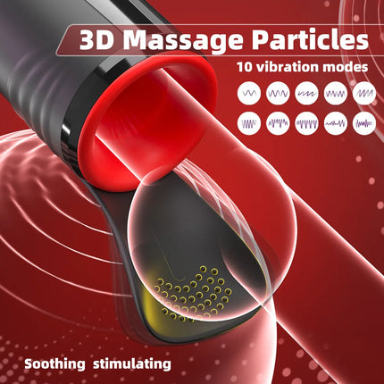 Male Masturbator Penis Training Vibrator Glans Massage Testicle Stimulator Delay Stamina Trainer Blowjob Machine Sex Toy for Men