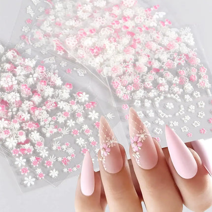 3D Flower Nail Art Stickers / Stickers Fleurs Ongles 3D