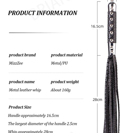 BDSM vintage leather loose whip metal rivet vintage openwork clock S exclusive nameplate slave game leather whip couple SP whip
