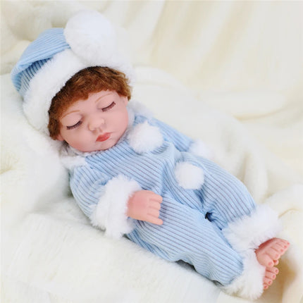 For 12inch 30cm Baby Born Doll Winter Plush Romper Pajamas Outfit Clothing Doll Swaddle Knitted Sweater Suit+Socks Set Clothes