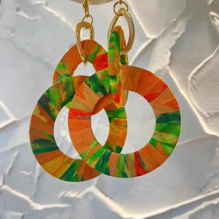 Original Design Handmade Custom Silk Earrings Exaggerated Large Hoops Fashionable Minimalist Women's Large Loop Earrings