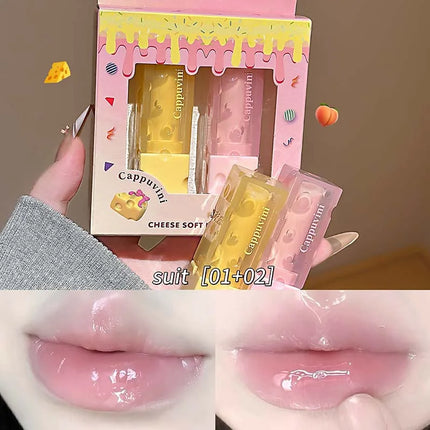 Cheese Lip Balm Set Moisturizing plumps lips reduces lip lines lip care product for smooth lips