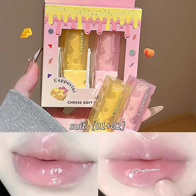 Cheese Lip Balm Set Moisturizing plumps lips reduces lip lines lip care product for smooth lips