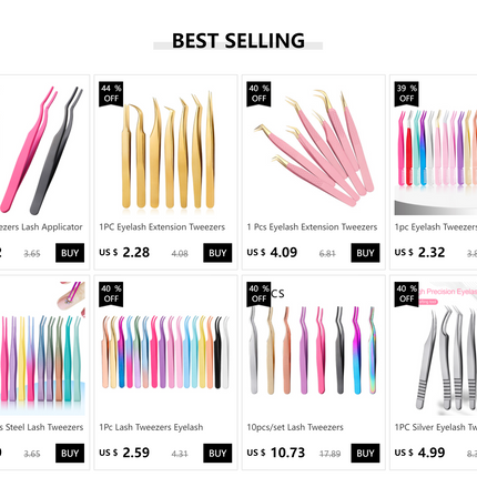 Eyelash Tweezers Lash Applicator Extension Supplies Makeup Tools Stainless Steel Eyebrow Eyelash Extension Tweezers Lash Tweezer