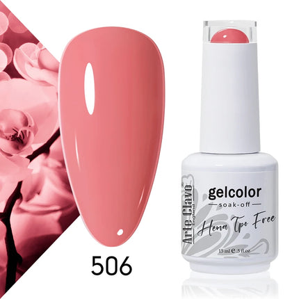 Arte Clavo Red Color Series Nail Polish UV Soak Off Varnish 15ml Manicure Nail Art Long-lasting Hema Tpo Free Gel Nail Polish