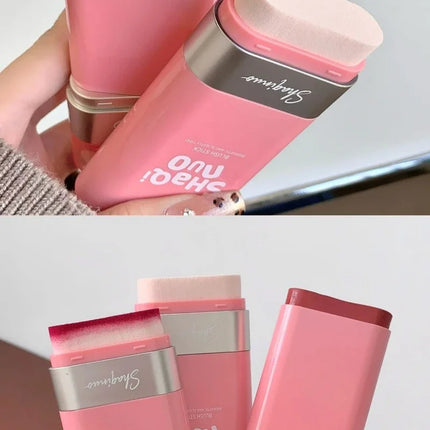 1pcs Multi Use Blush Cream Cushion Stick Natural Nude Makeup Lip Cheek Tint Portable Long Lasting Hydrating Cosmetic Makeup