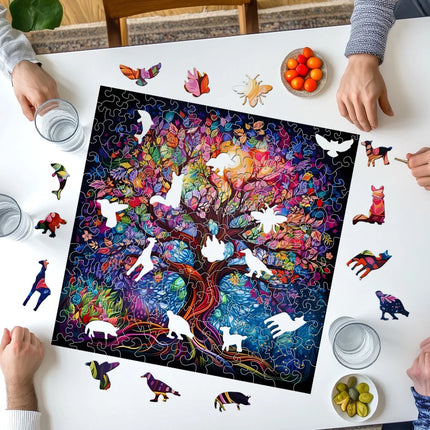 Creative Wooden Puzzle Adult Edition - Forest Irregular Puzzle Blocks, Fun Games for Festival Parties, Home and Office Decoratio