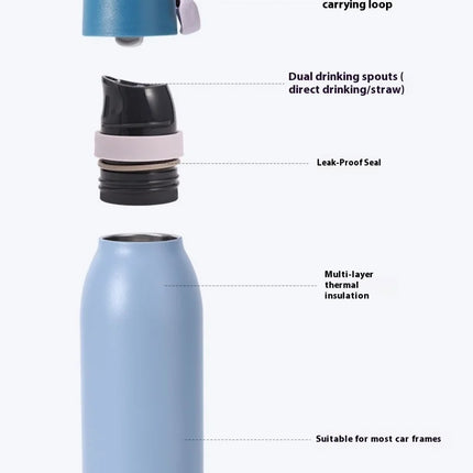 18oz/24oz Portable Thermos Cup Vacuum Cup Stainless Steel Vacuum Flask Cold&Hot Sport Pot Car Cup Travel Mug Insulated Cup
