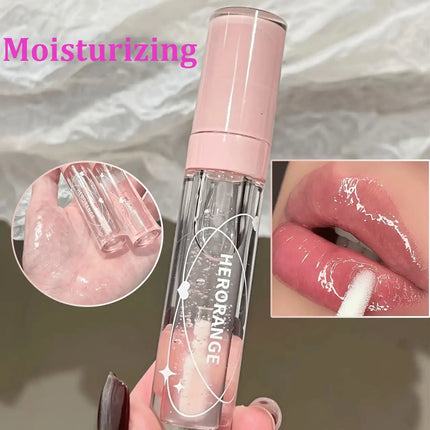 Herorange Crystal Clear Lip Oil Long-Lasting Moisturizing Lightens Lip Lines Prevents Flaking Must-Have Glossy Lip Oil Cosmetics for Autumn and Winter