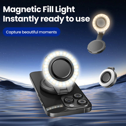 Mini Magnetic LED Selfie Fill Light Portable Folding Cool Warm Dual Color Mobile Phone Taking Photos Universal Pocket Fill Light