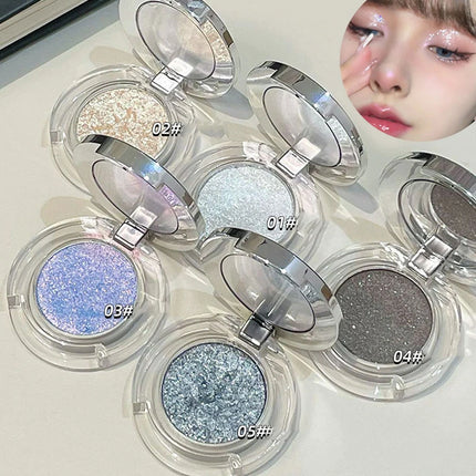 Diamond Grey Blue Highlighter Eyeshadow Palette Shine Pearlescent Face Body Brighten Glitter Natural Gloss Contour Makeup