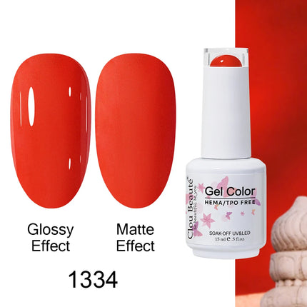 Clou Beaute 15ml HEMA TPO FREE Color Gel Nail Polish Nude Pink Red Green Collection Nail Gel Polish Glitter Soak Off UV LED Gel