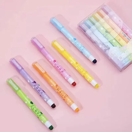 6 Colors/set Pastel Gel Highlighters Fragrance Bible Highlighters No Bleed Bible Art Markers Journaling School Supplies