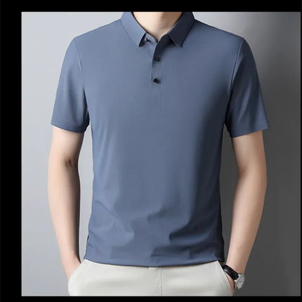 Summer New Men's Short Sleeve Ice Silk POLO Shirt Fashion Simple Men's Business Casual Pullover Large Size 5XL
