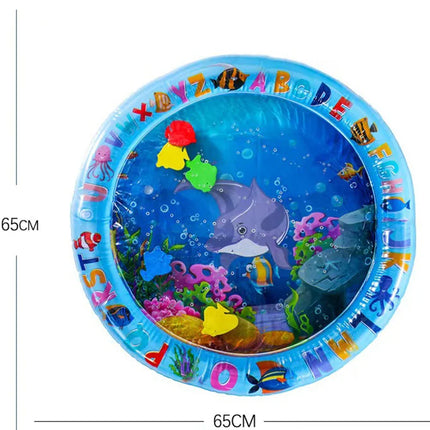 65/100CM Thickened Cat Spray Water Play Mat Dog Playmat Letter Dolphin Theme Pet Sensory Playing Crawling Induction Toy