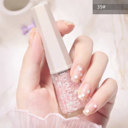 10Ml Solid Color Nail Polish Free Baking Long Lasting Waterproof Quick-Drying Non-Toxic Tasteless 40 Colors Sequins Nail Polish