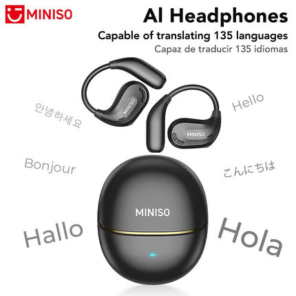 【MINISO MS209】 Bluetooth V6.0 Earphones AI OWS Wireless Headphones Music Stereo Translation Headphones Low Latency Long- life