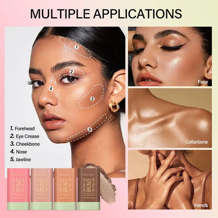 1PC Face Makeup Bronzer Stick Cream Rouge Tint Contouring Makeup Cosmetic Highlighter Bronzer Pen Women Face Illuminator