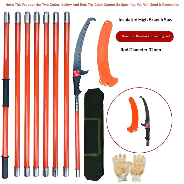 Pruning Saw Thickened 32mm Insulated Pole Garden Hand Tool Double Hook Saw Sharp Edge Tree Pruning Outdoor High-Altitude Work