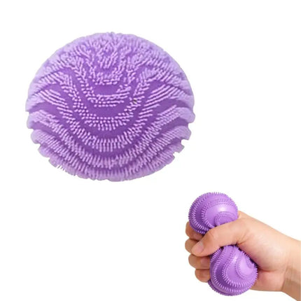 NeeDoh Fuzz Ball Wonder Waves Sensory Squeeze Toy Textured Stress Relief Fidget Ball for Adults Kids